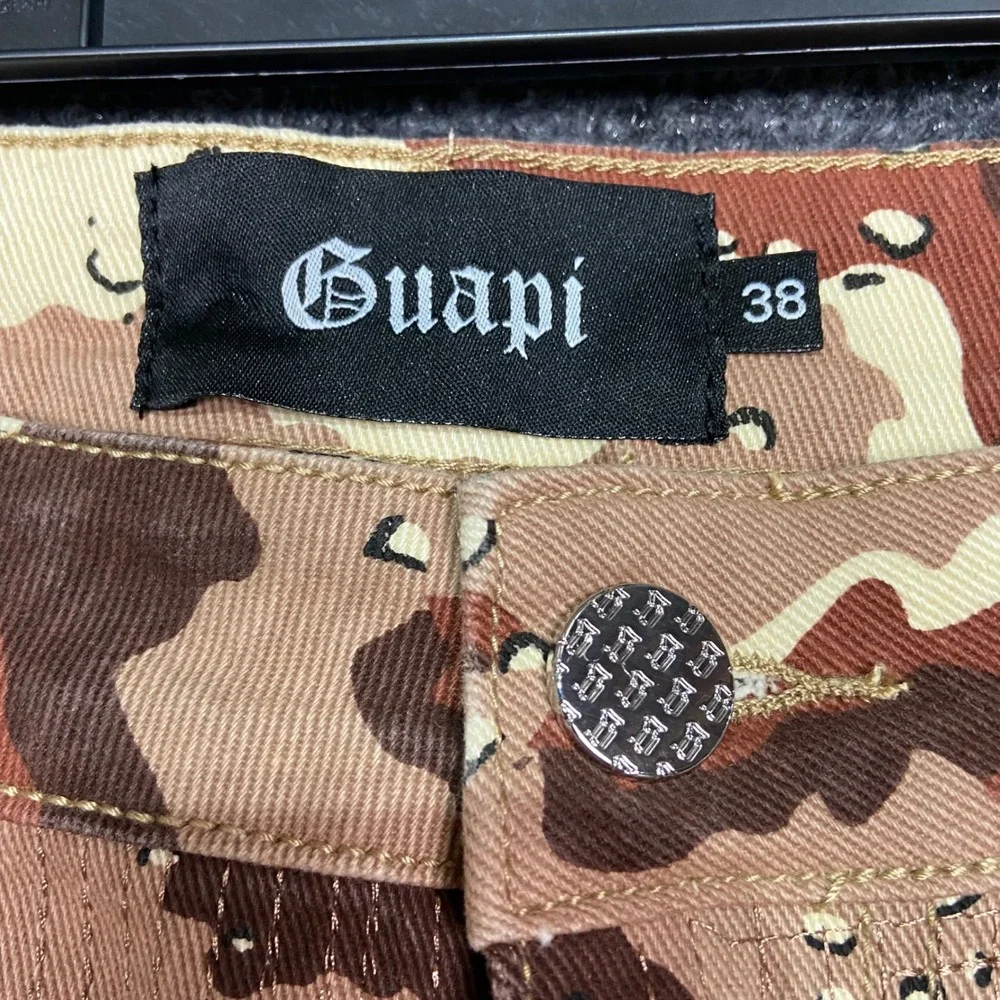 Guapi Limited Edition Drops Men's 38 Red Camo Distressed‎ Skinny Fit Jeans Urban